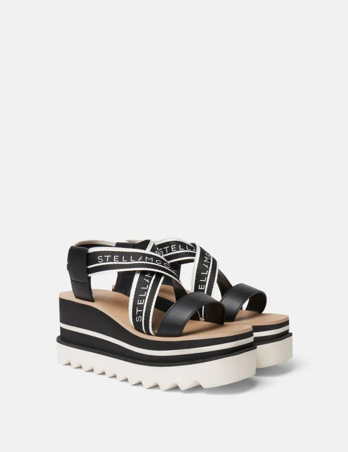 Women SneakElyse Striped Platform Sandals Blackwhite Stella McCartney Sandals Women SneakElyse Striped Platform Sandals Blackwhite Stella McCartney Sandals