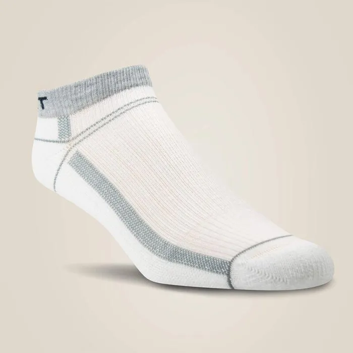 Women Socks Ariat VentTEKreg Lightweight Low Cut Boot Sock 3 Pair Pack White