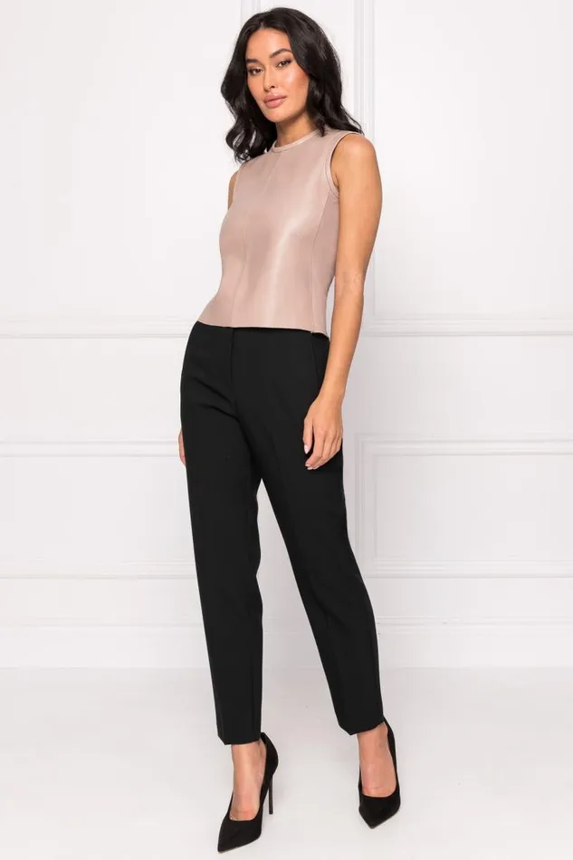 Women SOFIA Leather Shell Top Sirocco LAMARQUE Tops Women SOFIA Leather Shell Top Sirocco LAMARQUE Tops