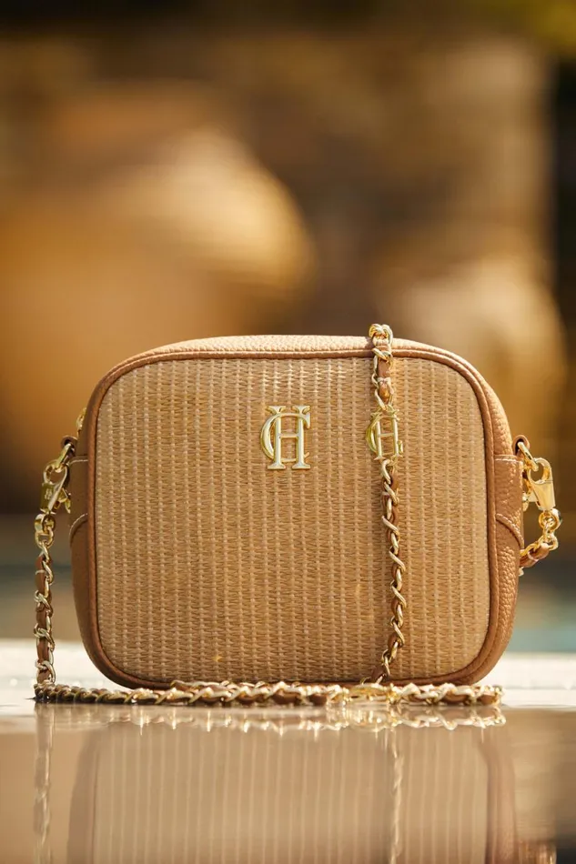 Women Soho Camera Bag Tan Raffia Holland Cooper Bags