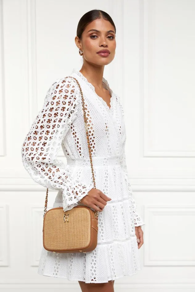 Women Soho Camera Bag Tan Raffia Holland Cooper Bags