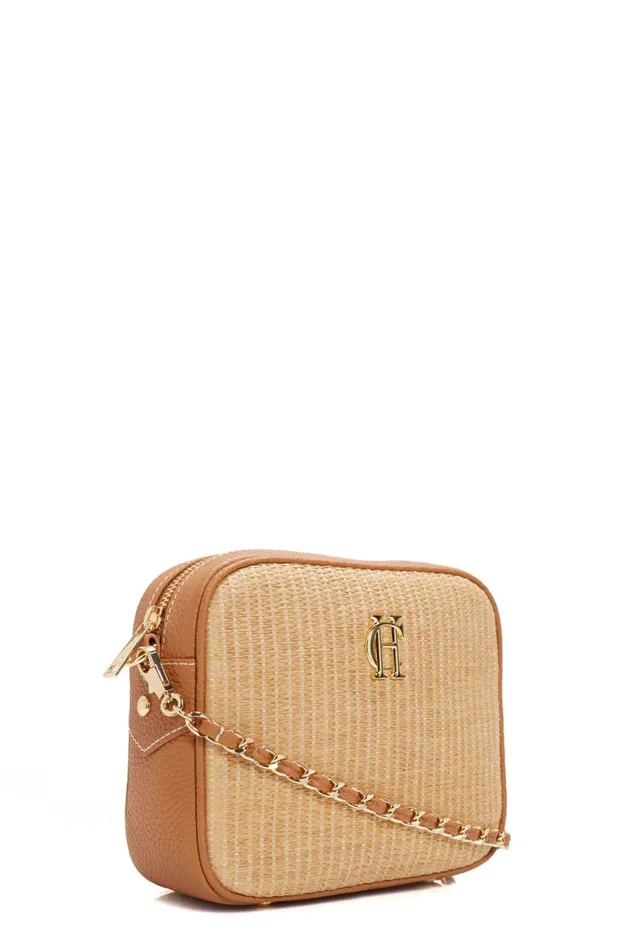 Women Soho Camera Bag Tan Raffia Holland Cooper Bags