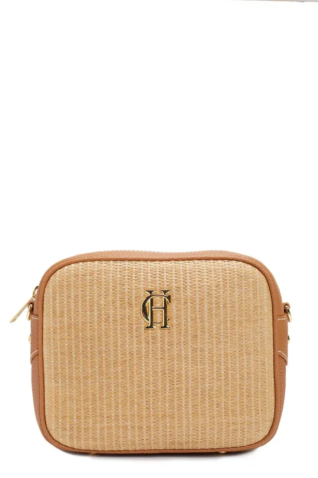Women Soho Camera Bag Tan Raffia Holland Cooper Bags