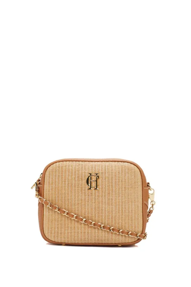 Women Soho Camera Bag Tan Raffia Holland Cooper Bags