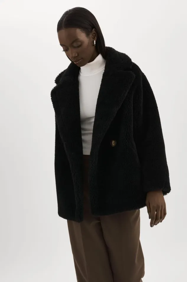 Women SOPHIE Sherpa Jacket Black LAMARQUE Sherpa Women SOPHIE Sherpa Jacket Black LAMARQUE Sherpa