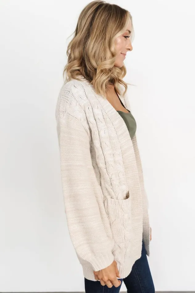 Women Spencer Chunky Knit Cardigan Oatmeal Baltic Born Sweaters