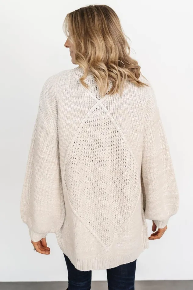 Women Spencer Chunky Knit Cardigan Oatmeal Baltic Born Sweaters