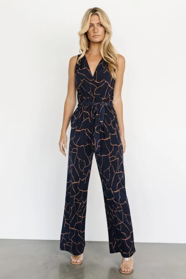 Women Stacia Tank Jumpsuit Navy Copper Baltic Born Jumpsuits and Rompers