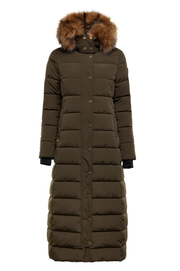Women Stoneleigh Longline Coat Khaki Holland Cooper Coats