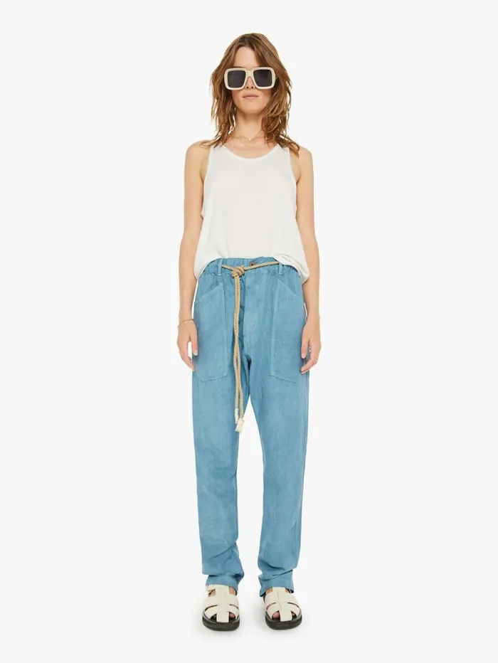 Women Straight Mother Denim P38 Pant Green bright