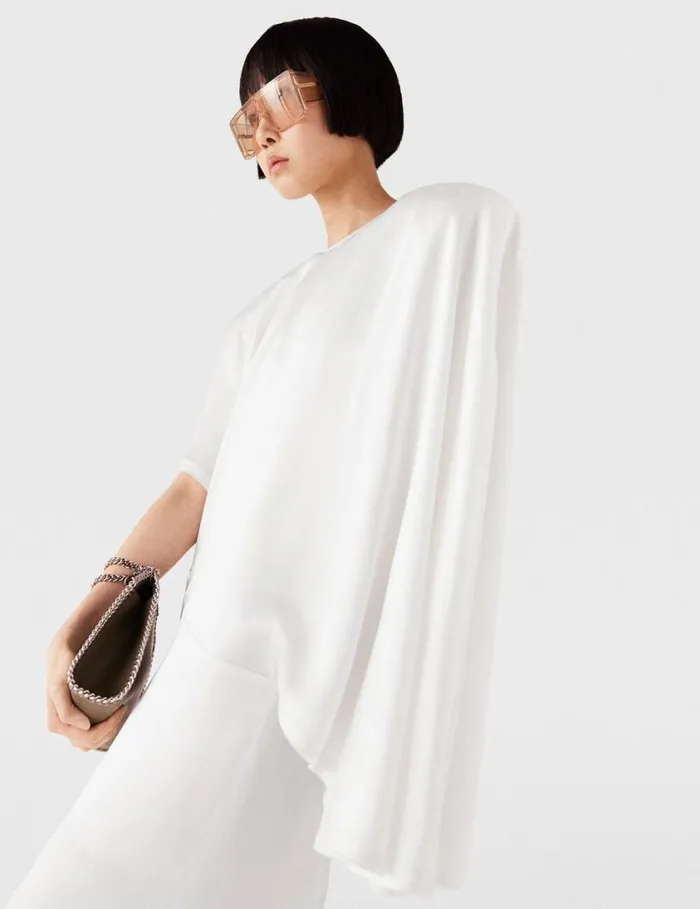 Women Strong Shoulder Asymmetric Midi Dress Pure White Stella McCartney Dresses