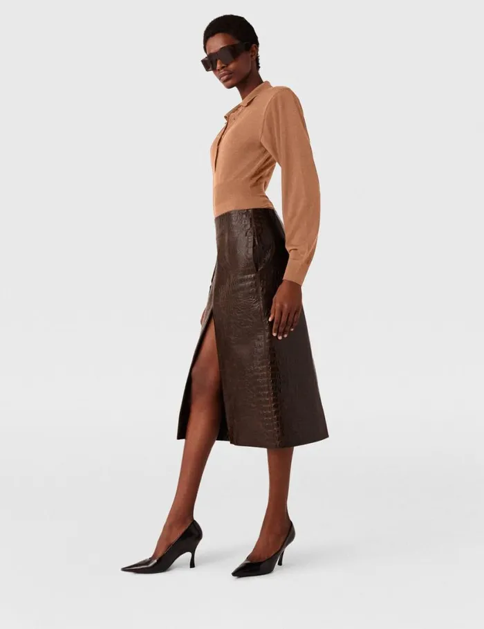Women Strong Shoulder LongSleeve Bodysuit Light Brown Stella McCartney Knitwear Women Strong Shoulder LongSleeve Bodysuit Light Brown Stella McCartney Knitwear