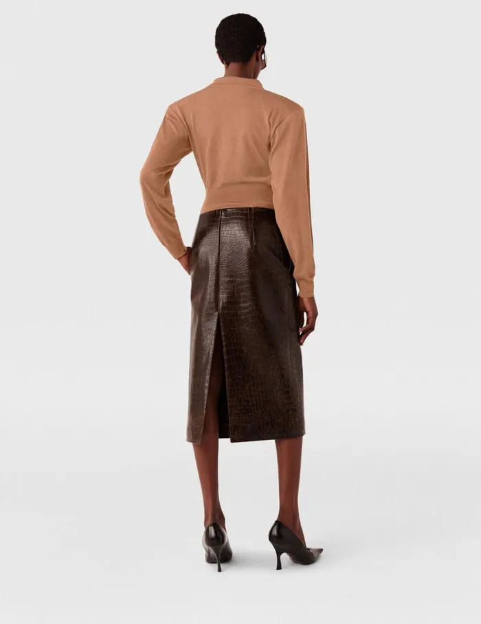 Women Strong Shoulder LongSleeve Bodysuit Light Brown Stella McCartney Knitwear Women Strong Shoulder LongSleeve Bodysuit Light Brown Stella McCartney Knitwear