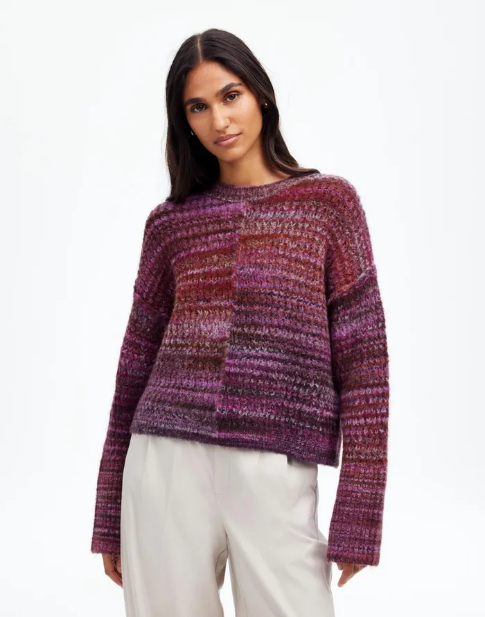 Women Sweaters Madewell SpaceDyed Crewneck Sweater Spacedye Verbena