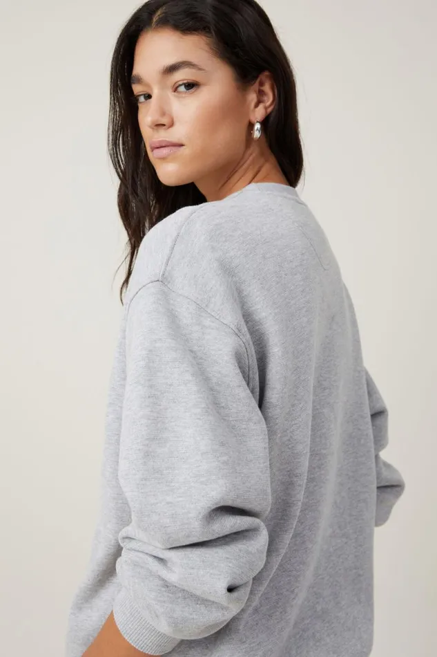 Women Sweats and Hoodies Cotton On Classic Crew Sweatshirt Grey Marle