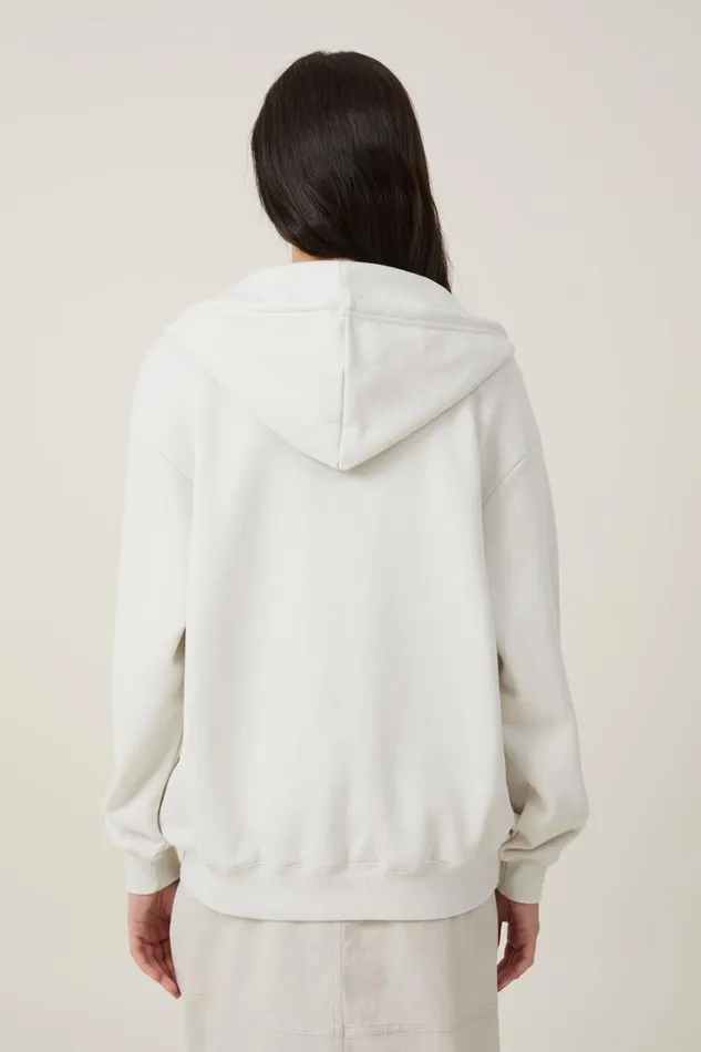 Women Sweats and Hoodies Cotton On Classic ZipThrough Hoodie Vintage White