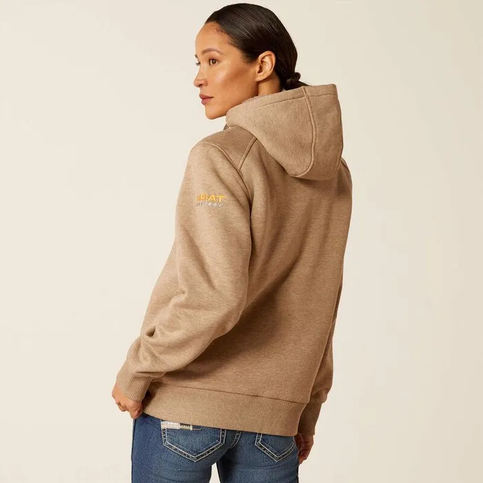 Women Sweatshirts and Hoodies Ariat Rebar AllWeather Sherpa Full Zip Hoodie Oatmeal Heather