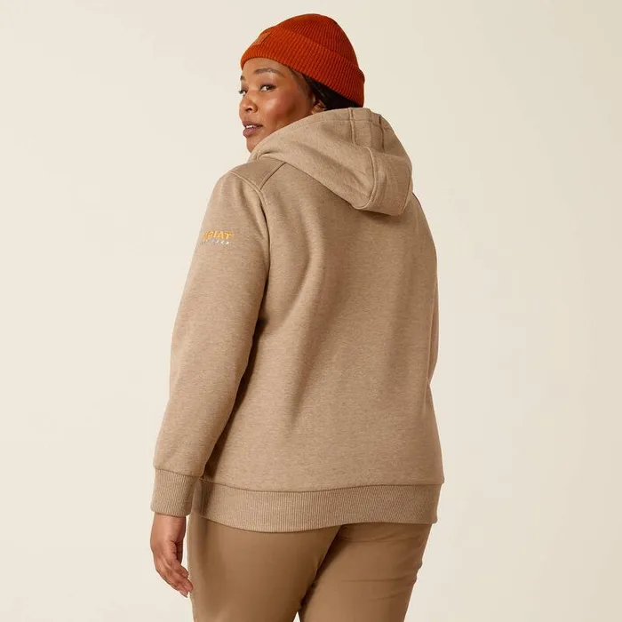 Women Sweatshirts and Hoodies Ariat Rebar AllWeather Sherpa Full Zip Hoodie Oatmeal Heather