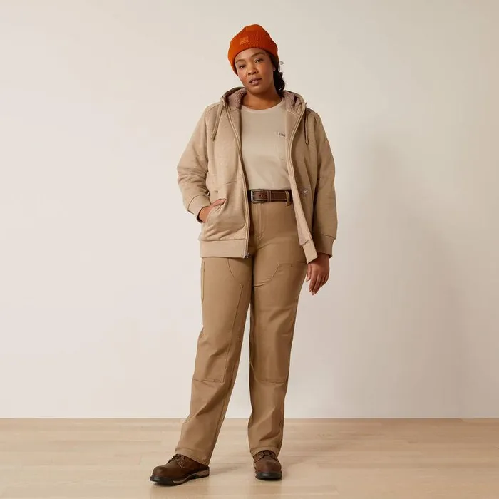Women Sweatshirts and Hoodies Ariat Rebar AllWeather Sherpa Full Zip Hoodie Oatmeal Heather