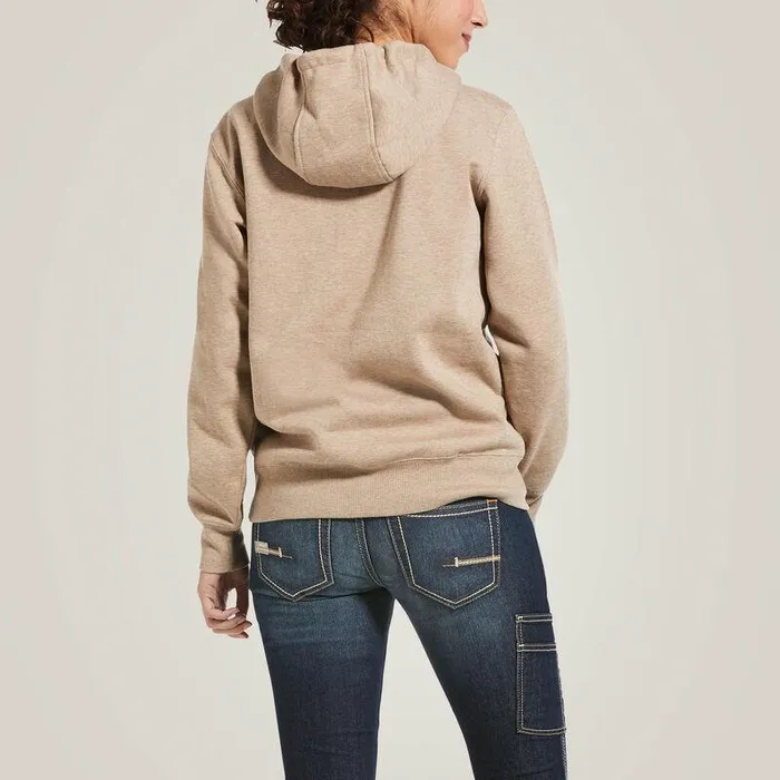 Women Sweatshirts and Hoodies Ariat Rebar Skill Set 12 Zip Hoodie Dark Oatmeal Heather