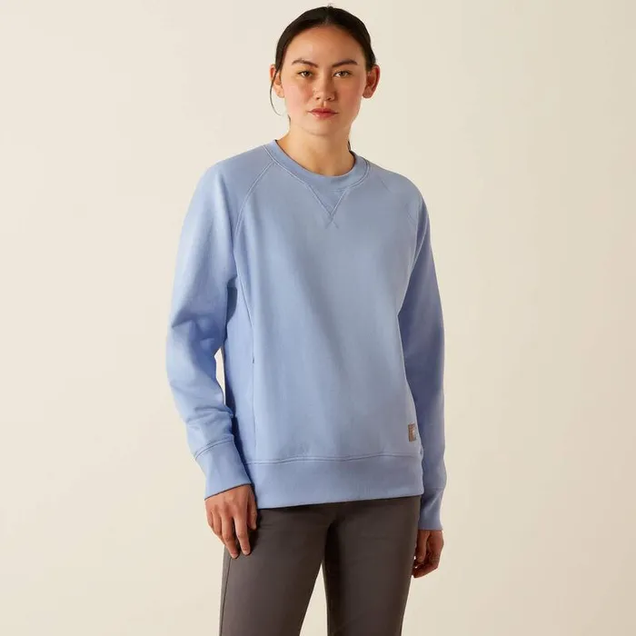 Women Sweatshirts and Hoodies Ariat Rebar Workman Washed Fleece Sweatshirt Lavender Lustre