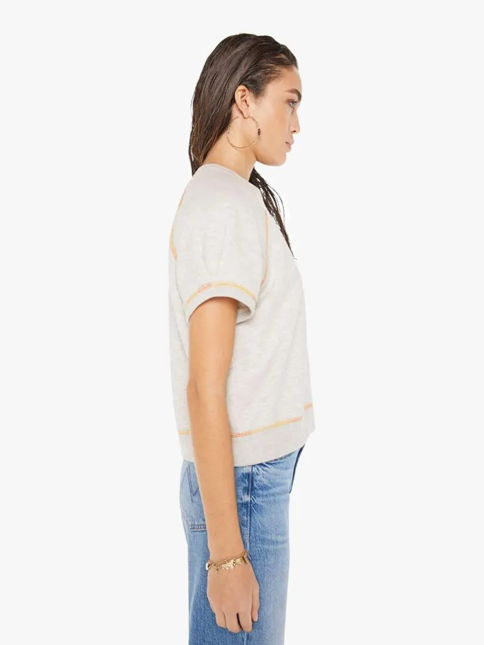 Women Sweatshirts Mother Denim The Short Sleeve Concert Tuck Beige light