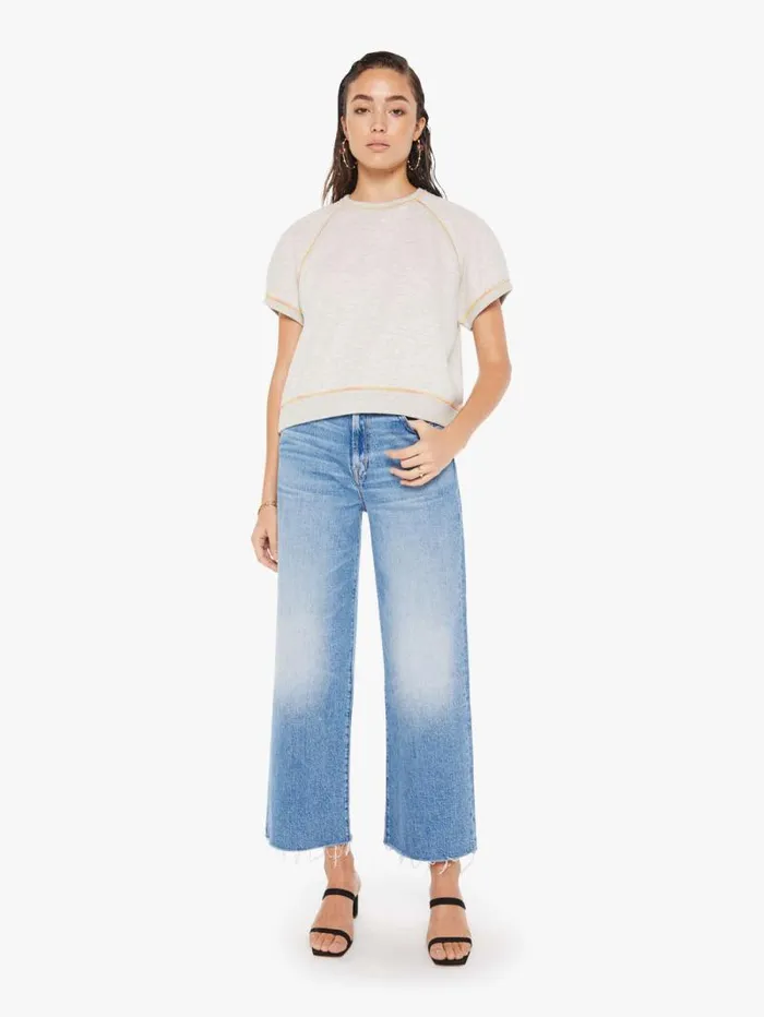 Women Sweatshirts Mother Denim The Short Sleeve Concert Tuck Beige light