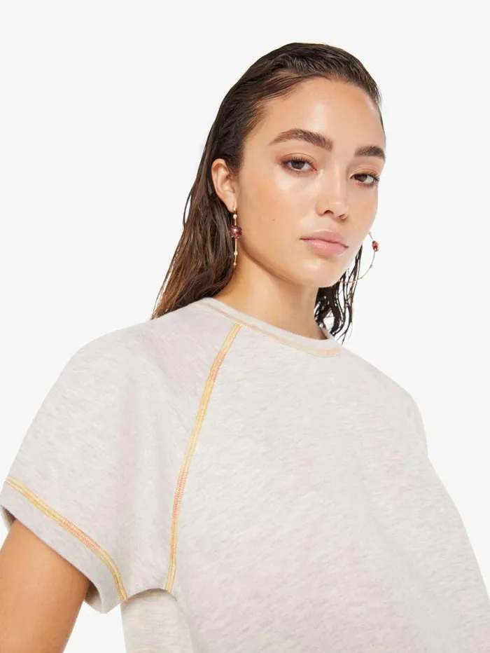 Women Sweatshirts Mother Denim The Short Sleeve Concert Tuck Beige light