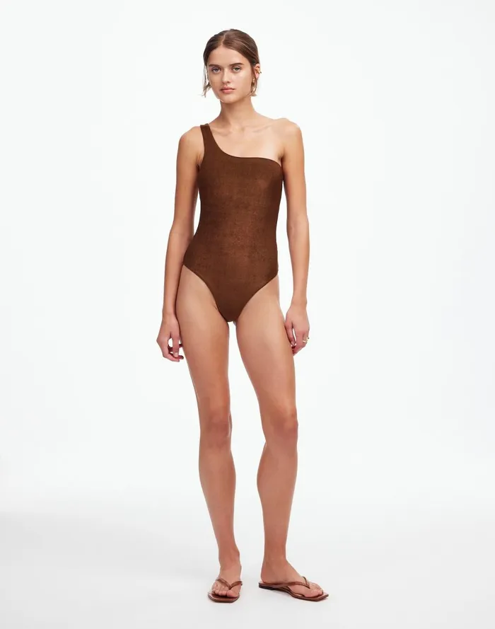 Women Swim Madewell Jade Swim Evolve OnePiece Swimsuit Espresso