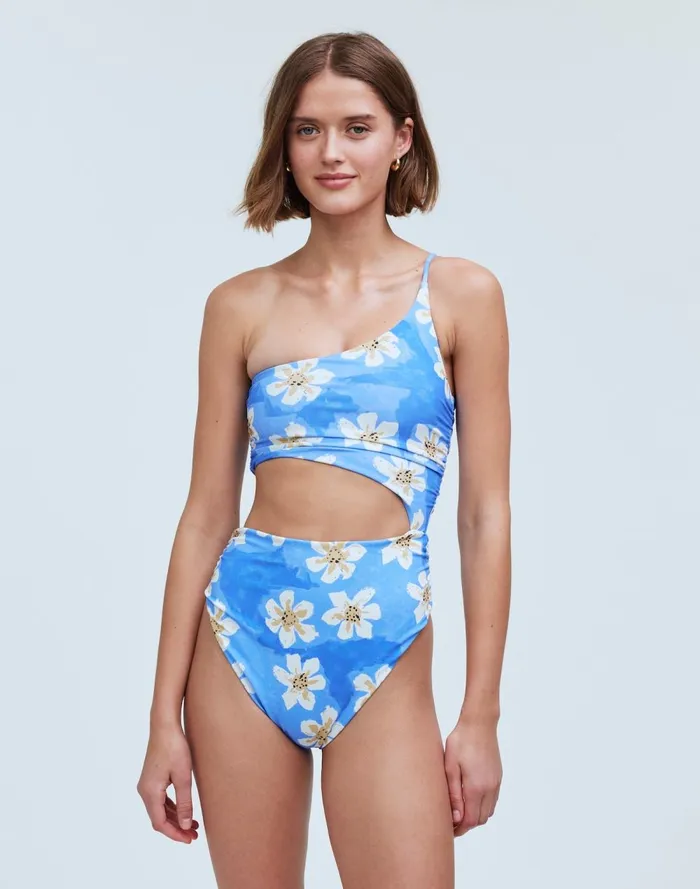 Women Swim Madewell Zulu and Zephyr Hawaii Ruched OnePiece Swimsuit Hawaii