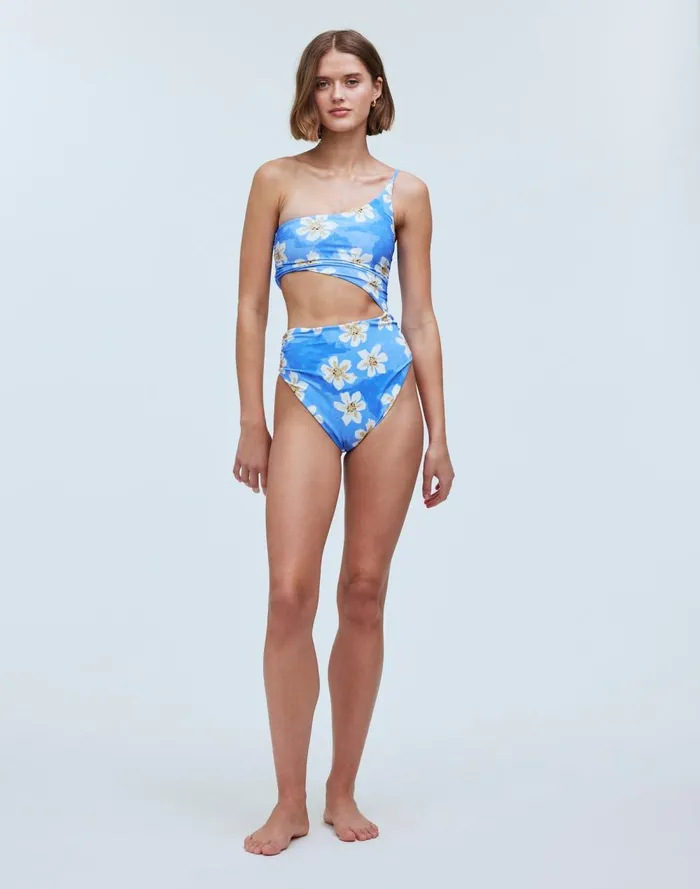 Women Swim Madewell Zulu and Zephyr Hawaii Ruched OnePiece Swimsuit Hawaii