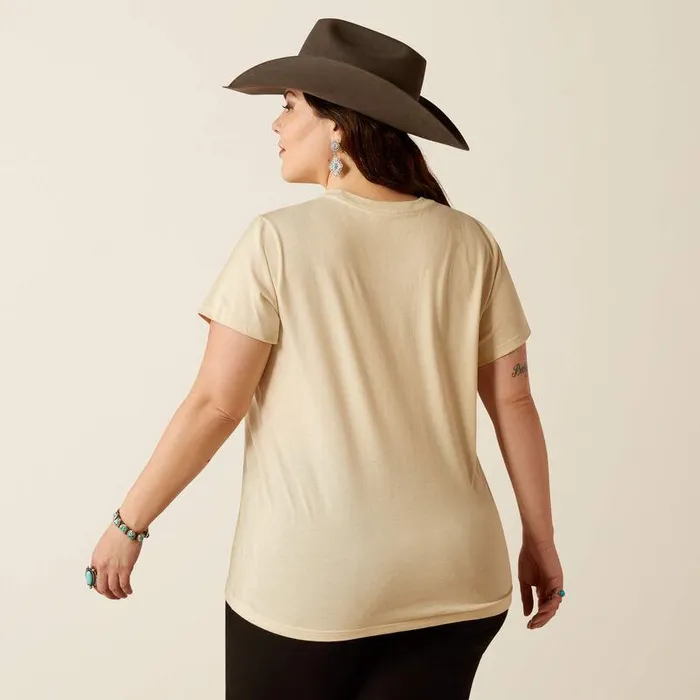 Women TShirts and Tops Ariat Ariat Longhorn Watercolor TShirt Natural Women TShirts and Tops Ariat Ariat Longhorn Watercolor TShirt Natural