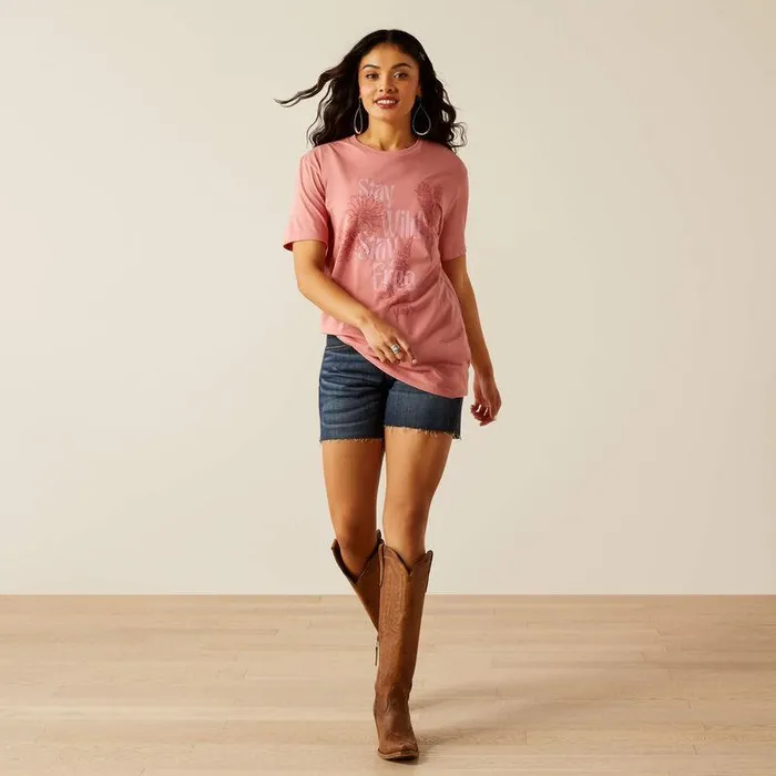 Women TShirts and Tops Ariat Ariat Stay Wild SS TShrt Dusty Rose