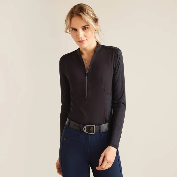 Women TShirts and Tops Ariat Breathe 14 Zip Baselayer Black