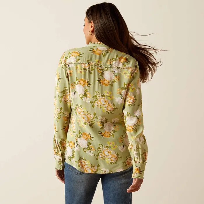Women TShirts and Tops Ariat Clarion Blouse Rosegarden Print