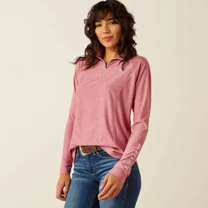 Women TShirts and Tops Ariat Laguna 14 Zip Rose Wine
