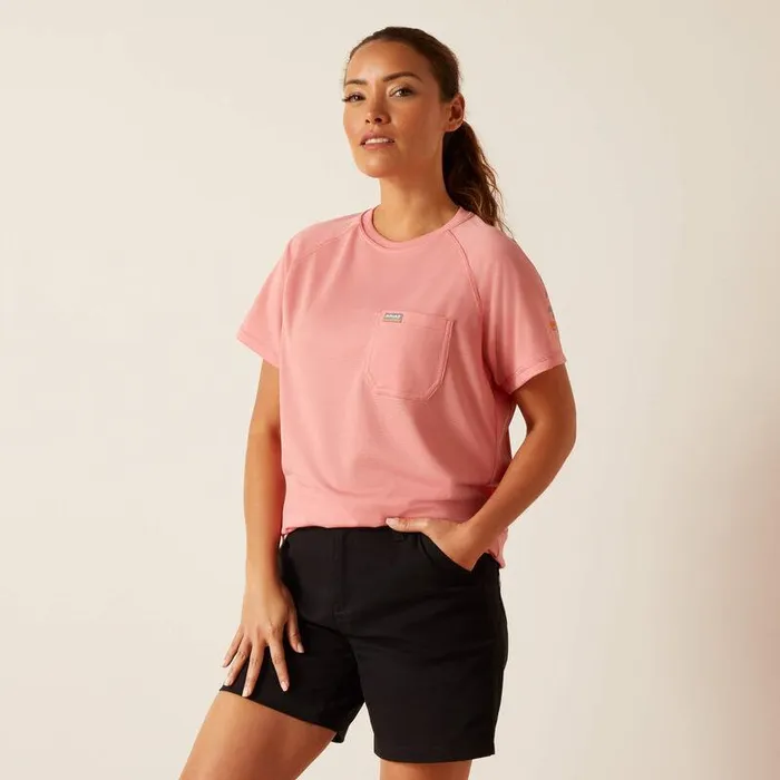 Women TShirts and Tops Ariat Rebar Heat Fighter TShirt Mauveglowsharkskin