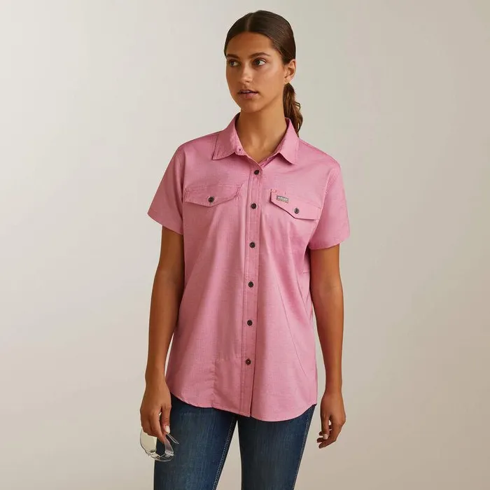 Women TShirts and Tops Ariat Rebar Made Tough VentTEK DuraStretch Work Shirt Cherry Jubilee