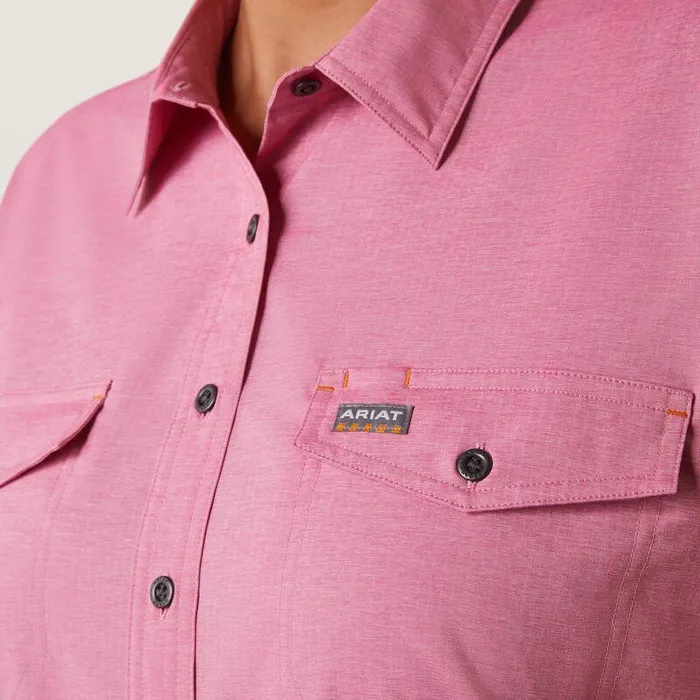 Women TShirts and Tops Ariat Rebar Made Tough VentTEK DuraStretch Work Shirt Cherry Jubilee