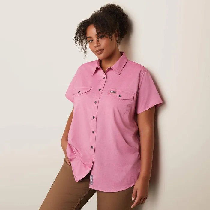 Women TShirts and Tops Ariat Rebar Made Tough VentTEK DuraStretch Work Shirt Cherry Jubilee