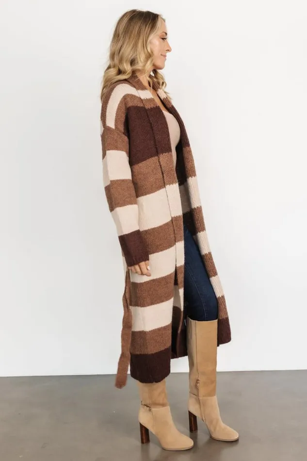 Women Tasman Stripe Cardigan Brown Multi Baltic Born Cardigans