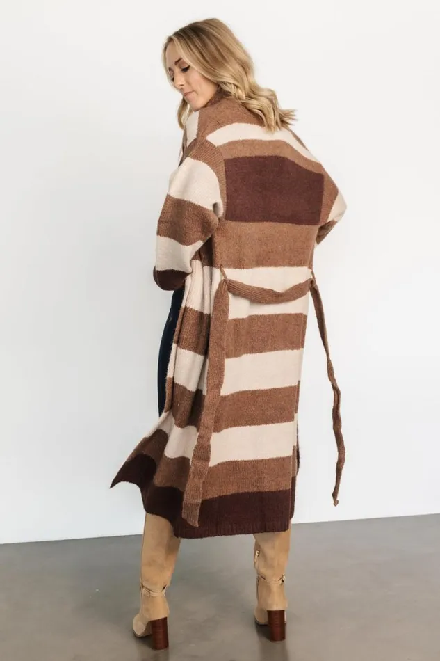 Women Tasman Stripe Cardigan Brown Multi Baltic Born Cardigans