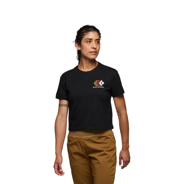 Women Tees and Tanks Black Diamond Faded Crop Tee
