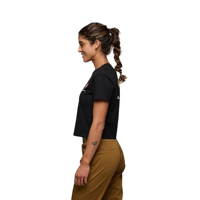 Women Tees and Tanks Black Diamond Faded Crop Tee
