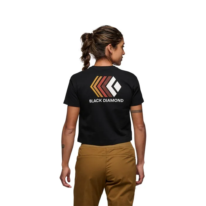 Women Tees and Tanks Black Diamond Faded Crop Tee