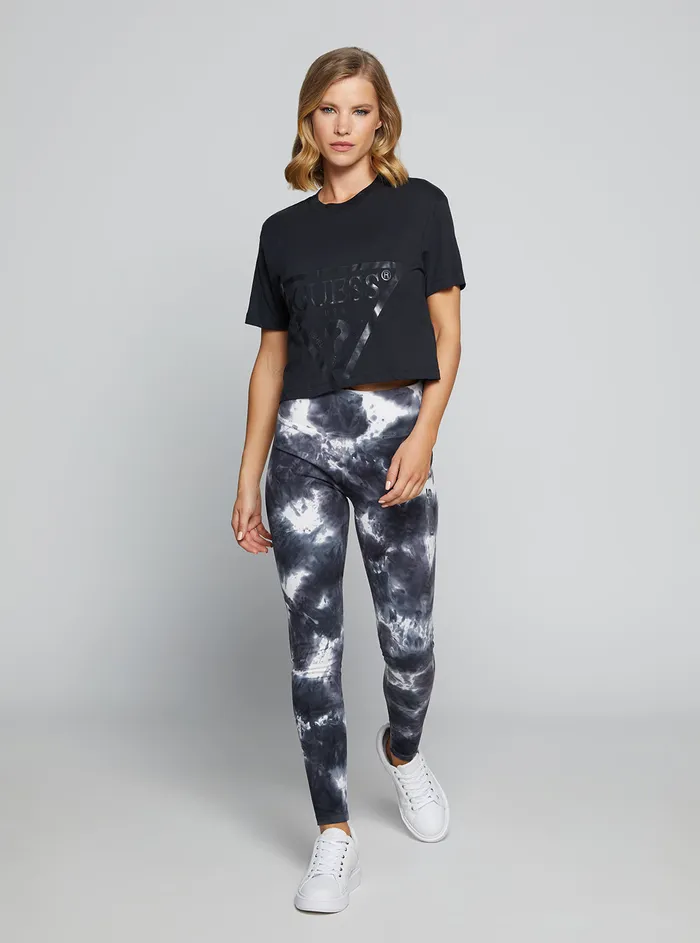 Women Tees and Tanks GUESS Eco Blue Adele Active Crop Tshirt