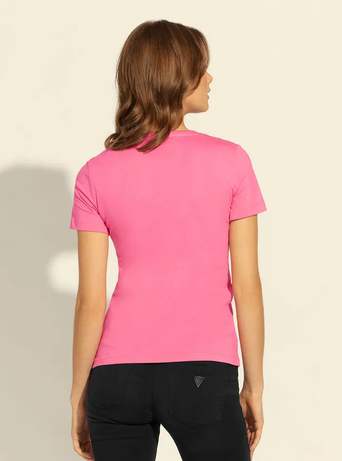 Women Tees and Tanks GUESS Eco Pink Icon Logo Tshirt Women Tees and Tanks GUESS Eco Pink Icon Logo Tshirt