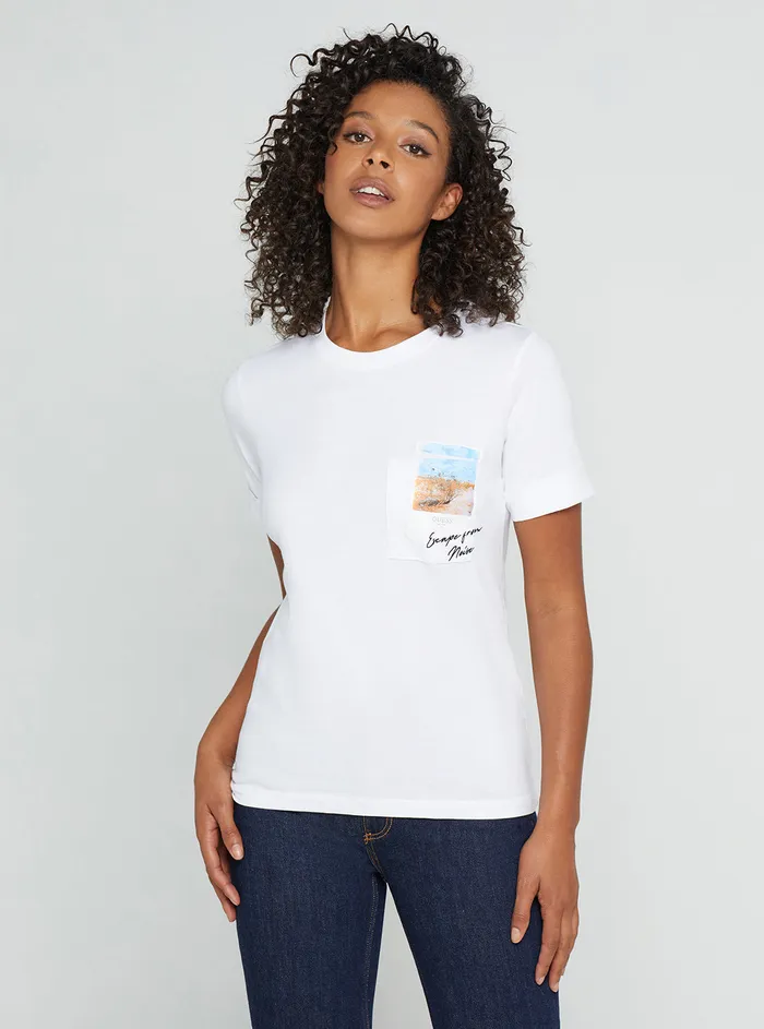 Women Tees and Tanks GUESS Eco White Gisela Tshirt
