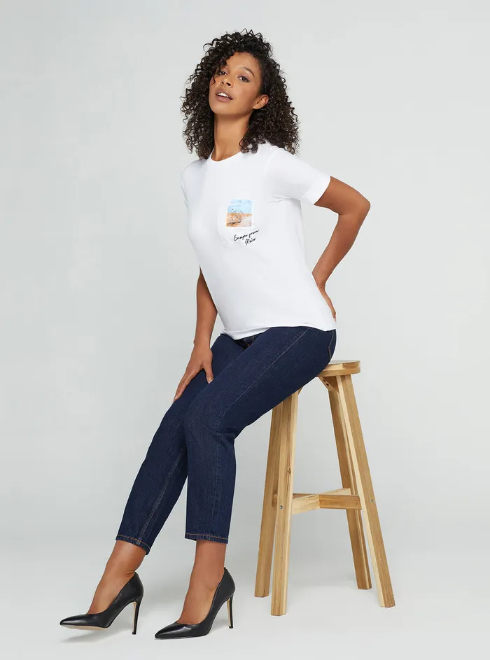 Women Tees and Tanks GUESS Eco White Gisela Tshirt Women Tees and Tanks GUESS Eco White Gisela Tshirt