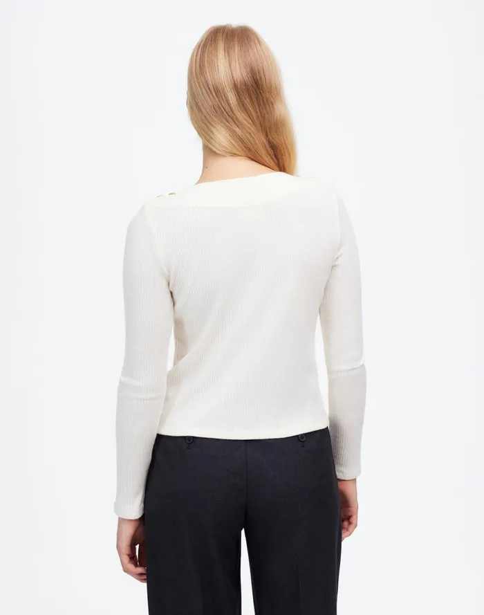 Women Tees Madewell Boatneck LongSleeve Tee Antique Cream